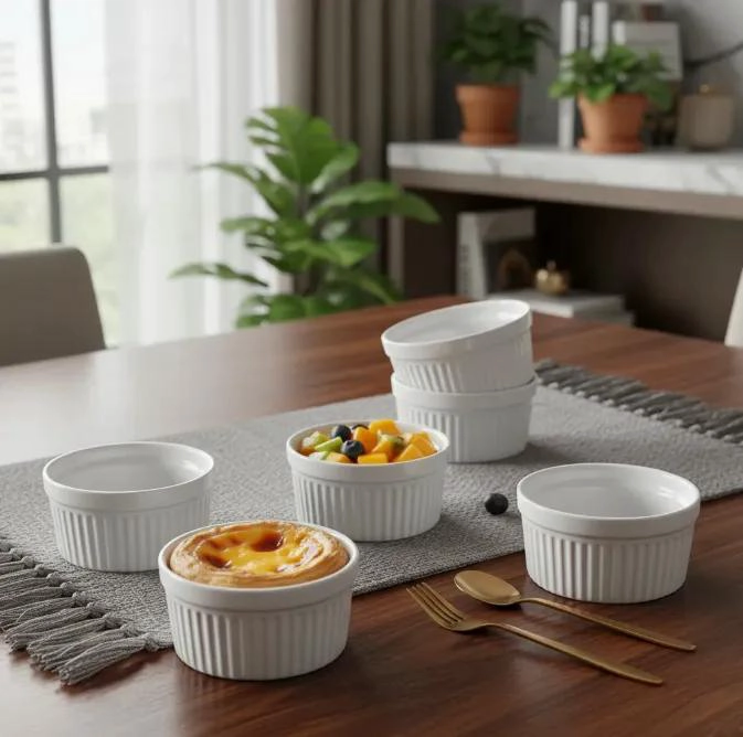 PACK DE 12 CUENCOS DE CERAMICA BLANCOS DE 7 CM - 3