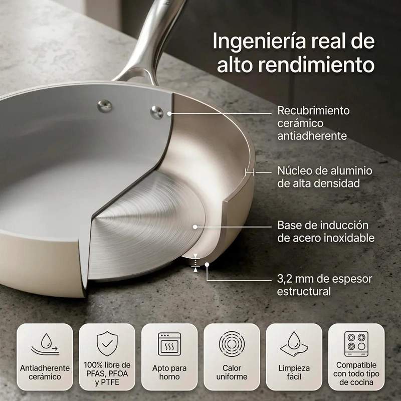 SET DE COCINA CERAMICA 9 PIEZAS APTA PARA INDUCCION Y HORNO - 3