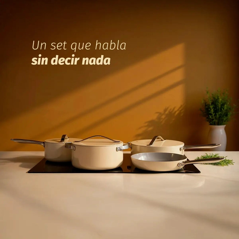 SET DE COCINA CERAMICA 9 PIEZAS APTA PARA INDUCCION Y HORNO - 5