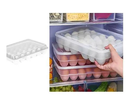 HUEVERA PLASTICA TRANSPARENTE PARA 30 HUEVOS CON TAPA - 4