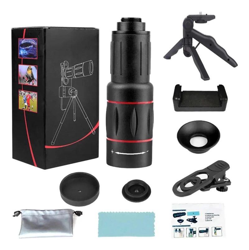 JUEGO DE LENTE ZOOM TELESCOPIO 64X PARA TELE FONOS MOVILES - 1