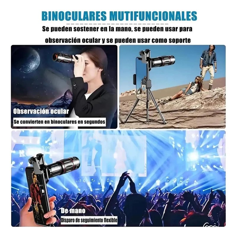 JUEGO DE LENTE ZOOM TELESCOPIO 64X PARA TELE FONOS MOVILES - 7