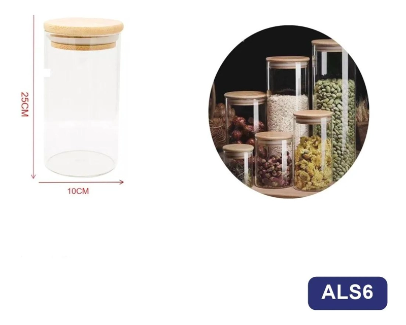 TARRO DE CRISTAL DE 25 CM PARA ALIMENTOS Y DECORACION - 3
