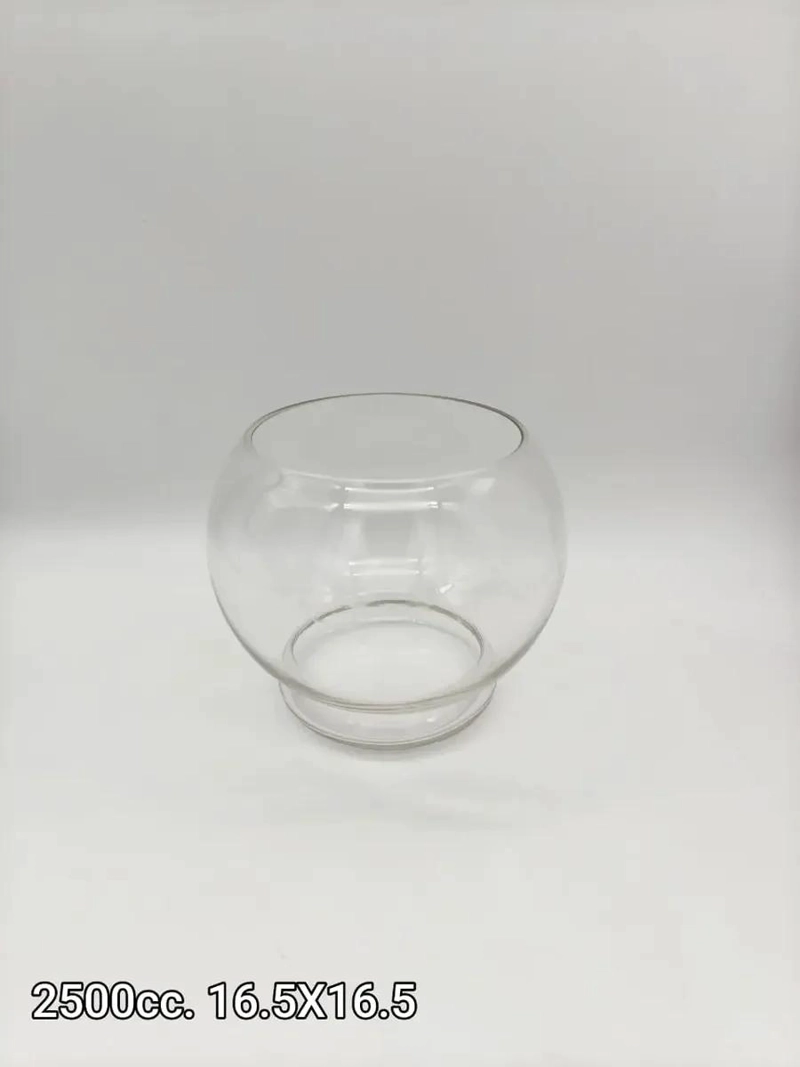 PECERA DE CRISTAL REDONDA 2.5 LITROS PARA DECORACION - 2