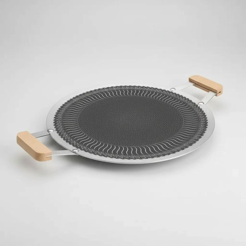 PLANCHA ASADORA REDONDA ANTIADHERENTE 34 CM CON ASAS PRACTICAS - 1