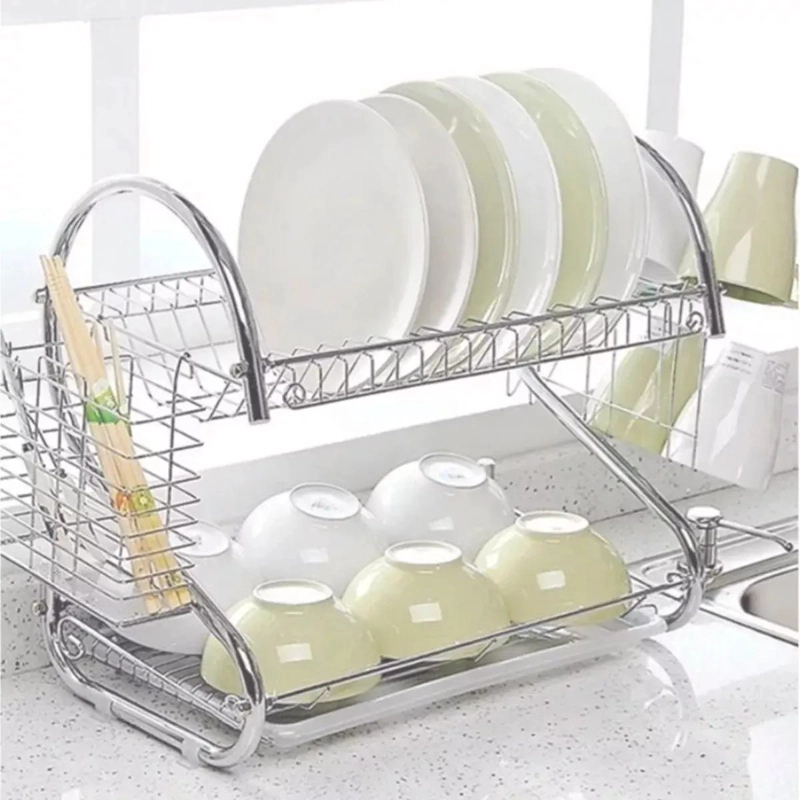 ESCURRIDOR DE PLATOS DE ACERO CROMADO DE 53 CM - 8