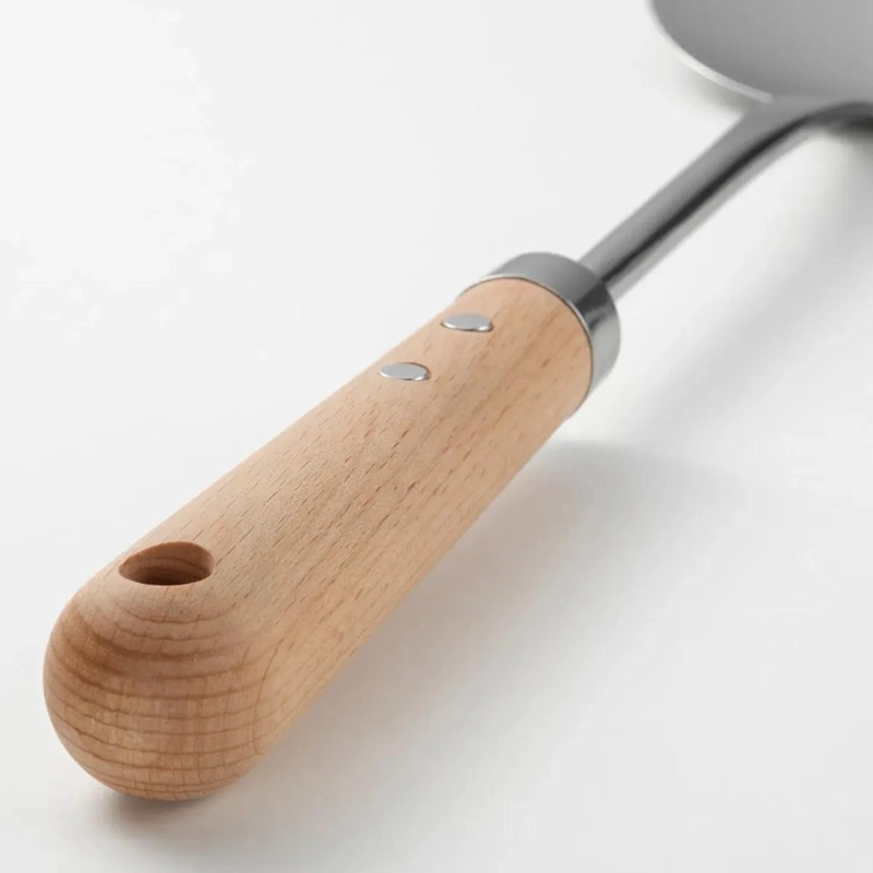 ESPATULA PARA WOK ACERO INOXIDABLE CON MANGO DE MADERA 36 CM - 3