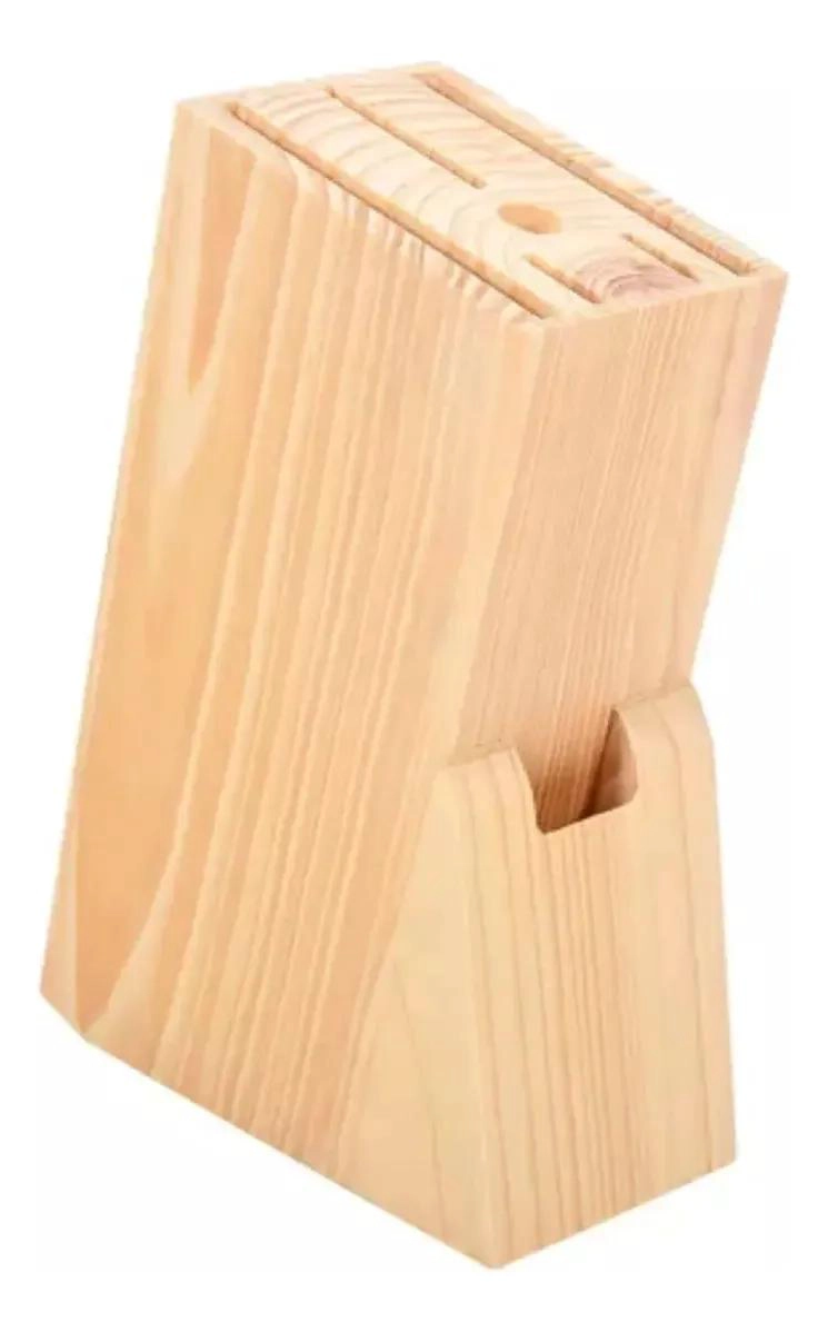 SOPORTE DE BAMBU PARA CUCHILLOS CON 5 COMPARTIMENTOS - 2
