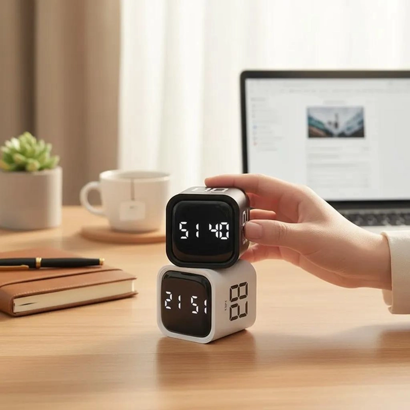 TEMPORIZADOR DIGITAL CUBO CON SENSOR DE GRAVEDAD Y PANTALLA LED - 1