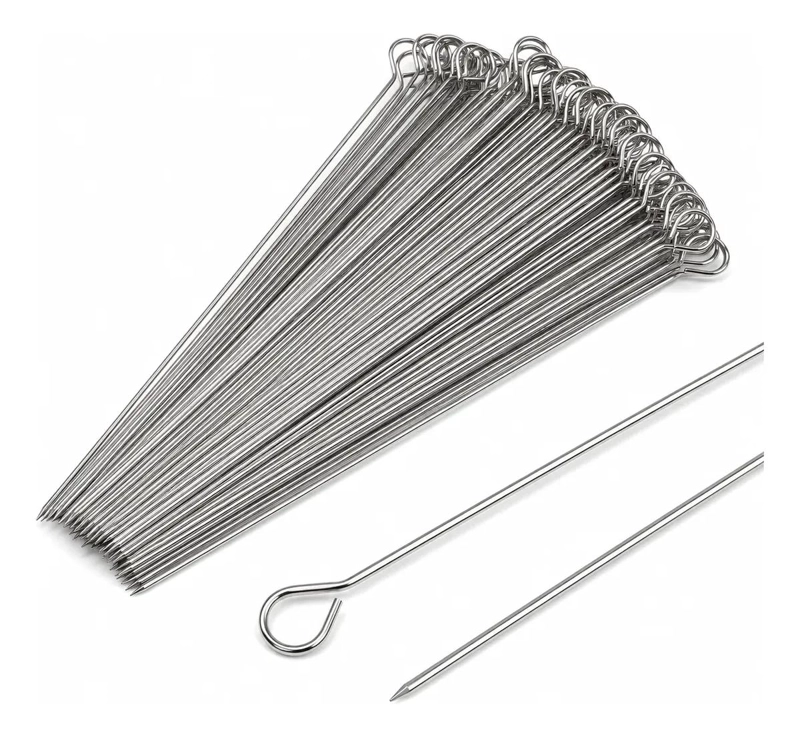PACK DE 50 PINCHOS METALICOS PARA BROCHETAS DE 30 CM - 1