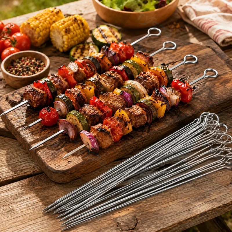 PACK DE 50 PINCHOS METALICOS PARA BROCHETAS DE 30 CM - 5