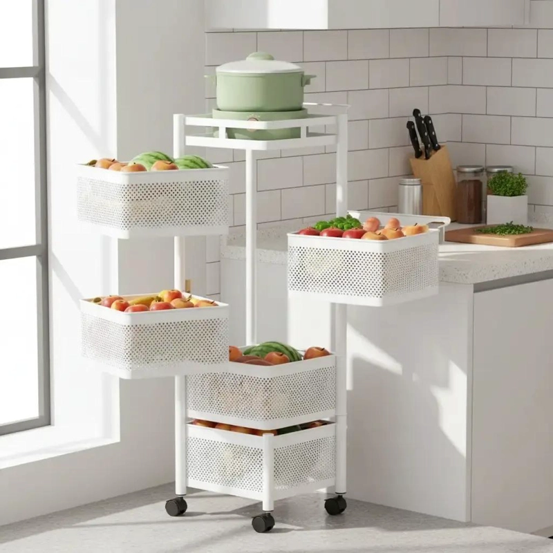 ESTANTE GIRATORIO ORGANIZADOR DE COCINA 5 NIVELES BLANCO - 1