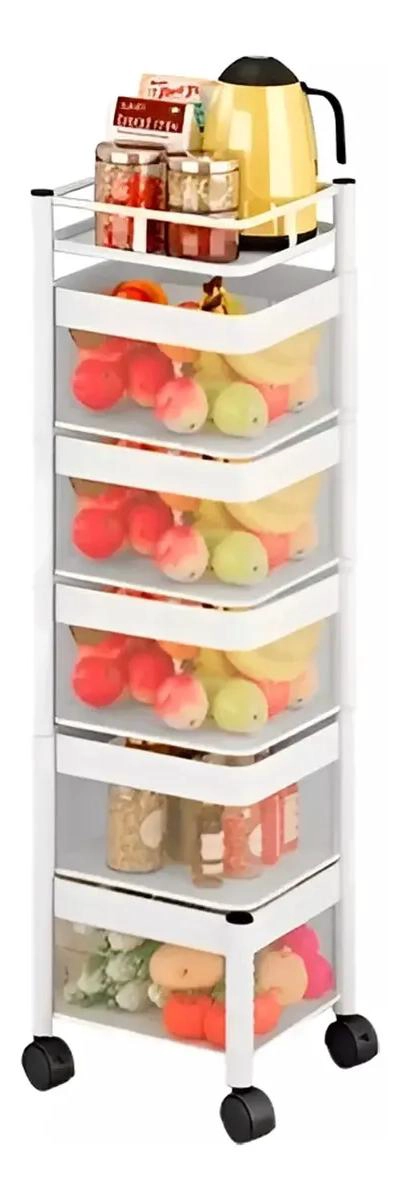 ESTANTE GIRATORIO ORGANIZADOR DE COCINA 5 NIVELES BLANCO - 2