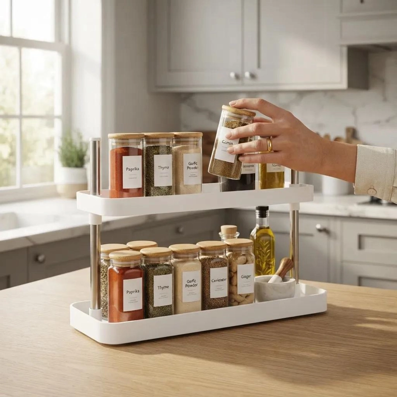 ORGANIZADOR DE COCINA DE DOS NIVELES CON DISEÑO MODERNO - 3