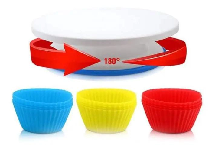 KIT COMPLETO DE 106 PIEZAS PARA DECORACION DE REPOSTERIA CON SOPORTE GIRATORIO - 3