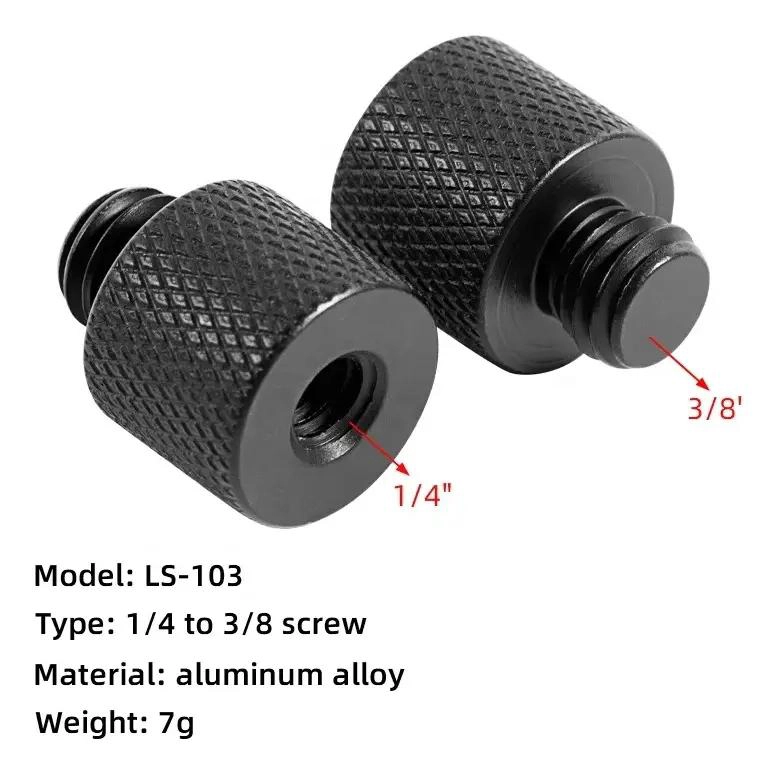 ADAPTADOR DE ROSCA 3/8 MACHO A 1/4 HEMBRA PARA TRIPODES - 2