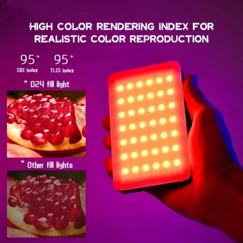 LUZ RGB CALIDA PORTATIL PARA SELFIES Y VIDEOS AJUSTABLE - 9