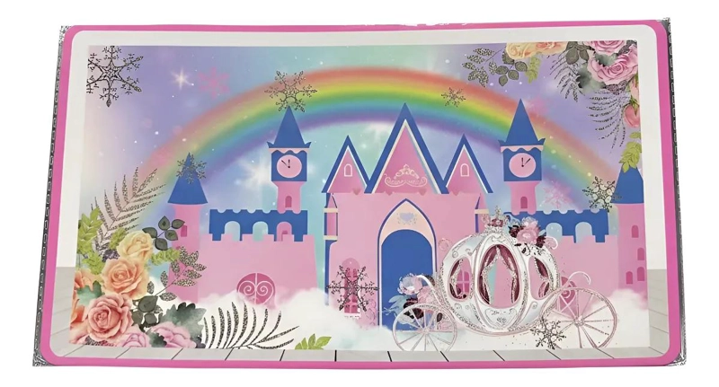 FONDO TELON DE TELA PARA FIESTA DE CUMPLEAÑOS CASTILLO PRINCESAS - 3