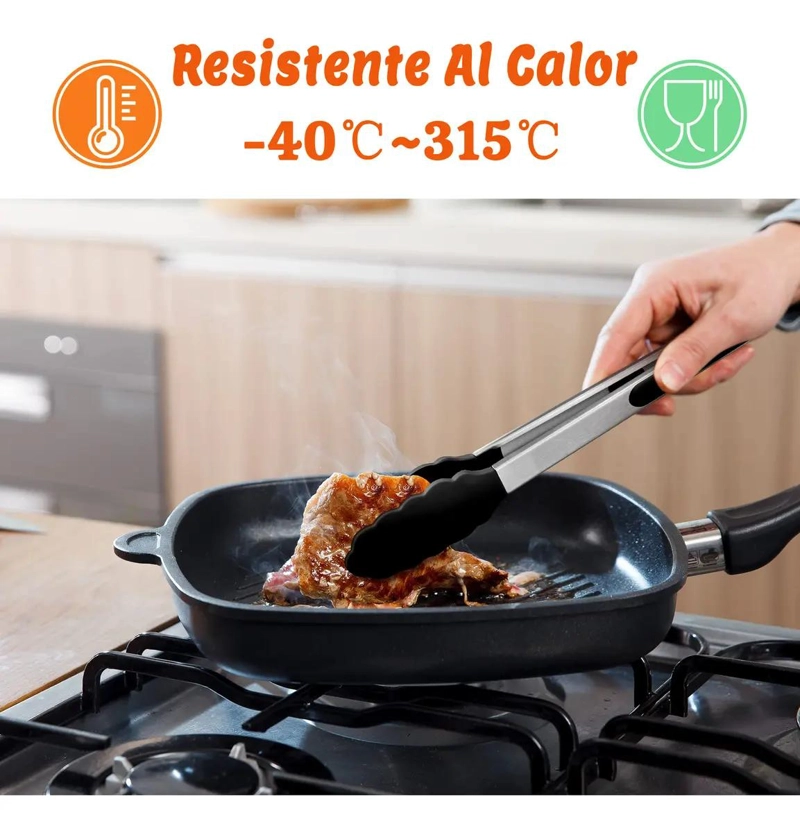 PINZAS DE COCINA DE ACERO INOXIDABLE EN 2 TAMAÑOS - 6