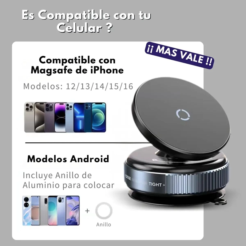 SOPORTE MAGNE TICO PARA CELULAR CON VENTOSA 360° Y DISEÑO PREMIUM - 5