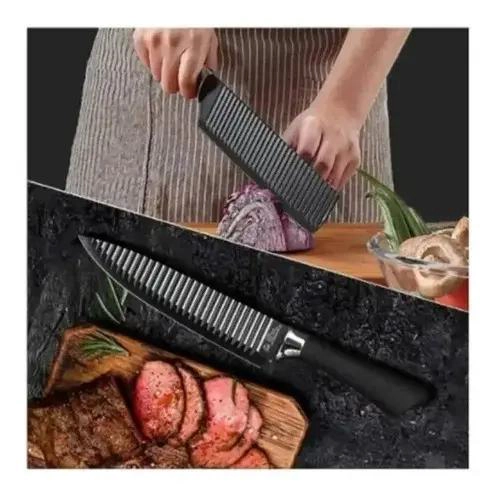 SET DE 6 CUCHILLOS DE COCINA CON TIJERA Y PELADOR - 5