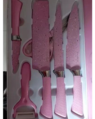 SET DE 6 CUCHILLOS DE COCINA CON TIJERA Y PELADOR - 7