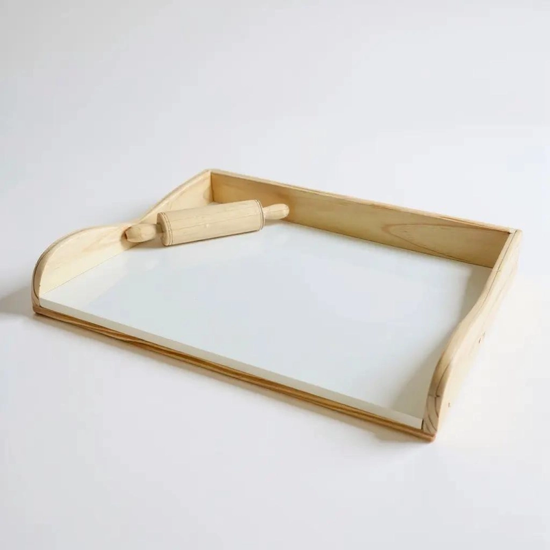 TABLA DE AMASAR CON USLERO DE MADERA PARA REPOSTERIA Y COCINA - 3