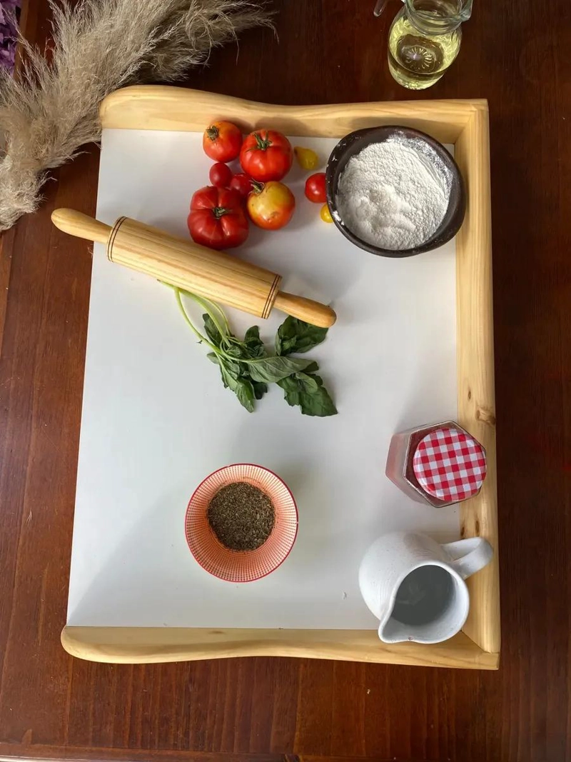 TABLA DE AMASAR CON USLERO DE MADERA PARA REPOSTERIA Y COCINA - 6