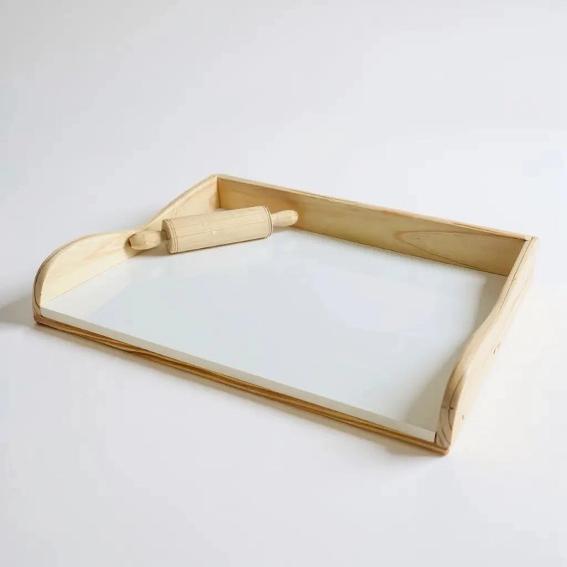 TABLA DE AMASAR CON USLERO DE MADERA PARA REPOSTERIA Y COCINA - 9