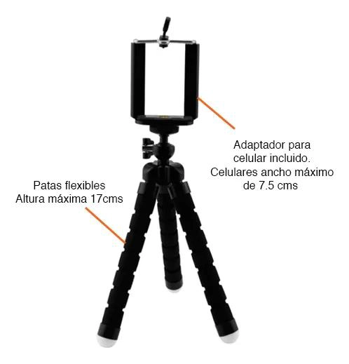 TRIPODE FLEXIBLE MINI PARA CELULARES DE 17 CM - 8