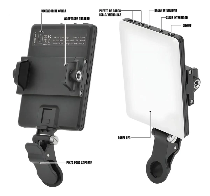 LUZ LED MINI PARA FOTOGRAFIA Y VIDEO CON SOPORTE - 2