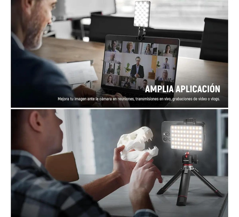 LUZ LED MINI PARA FOTOGRAFIA Y VIDEO CON SOPORTE - 8