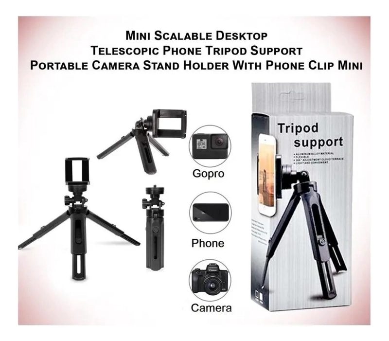 MINI TRIPODE RETRACTIL 360 PARA CELULAR Y CAMARA - 6
