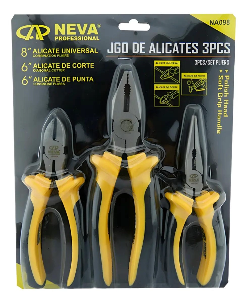 KIT DE 3 ALICATES VERSATILES AMARILLOS - 1