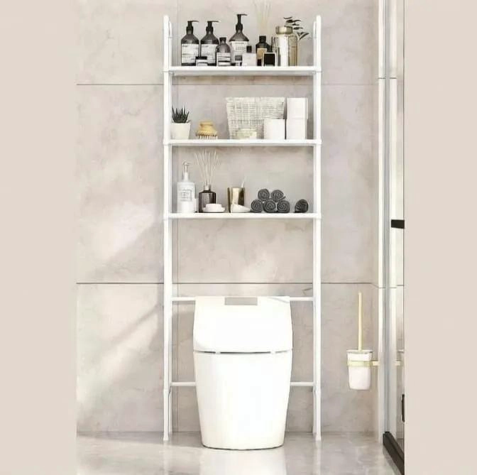 RACK ORGANIZADOR DE BAÑO ESTANTE BLANCO CON TRES NIVELES - 6
