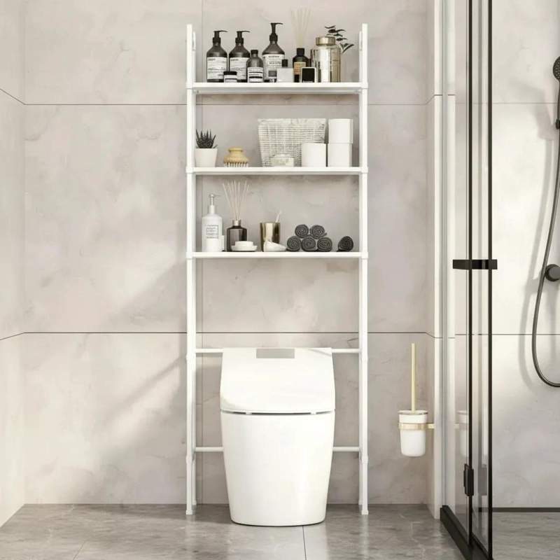 RACK ORGANIZADOR DE BAÑO ESTANTE BLANCO CON TRES NIVELES - 8