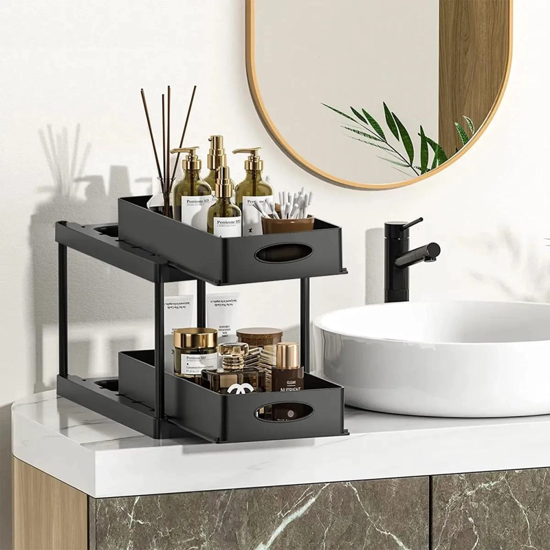 ORGANIZADOR DESLIZABLE DE DOS NIVELES PARA BAÑO Y COCINA - 1