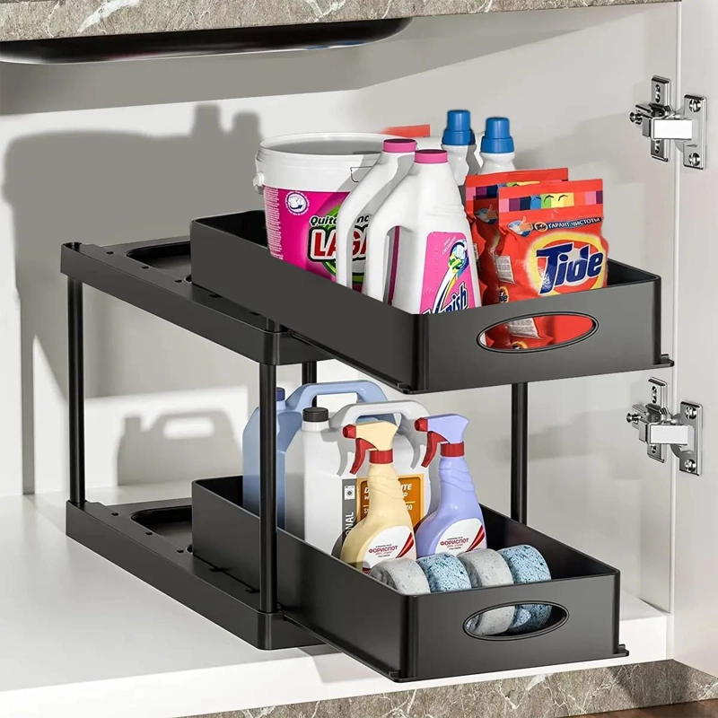 ORGANIZADOR DESLIZABLE DE DOS NIVELES PARA BAÑO Y COCINA - 2