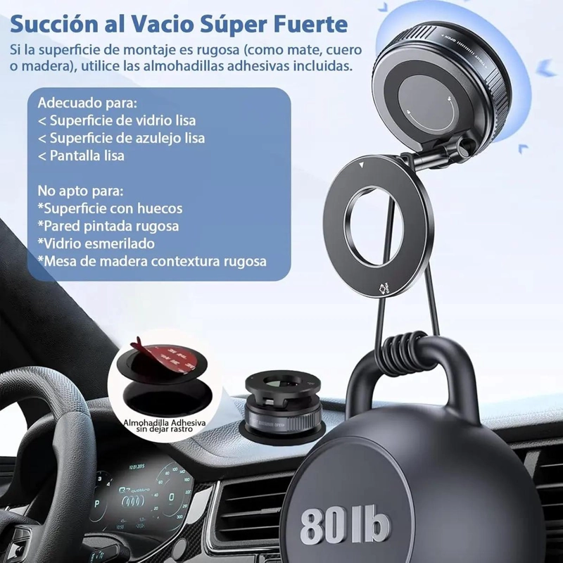SOPORTE MAGNE TICO UNIVERSAL PARA CELULAR CON VENTOSA DE VACIO - 5