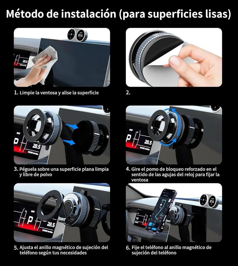 SOPORTE MAGNE TICO UNIVERSAL PARA CELULAR CON VENTOSA DE VACIO - 6