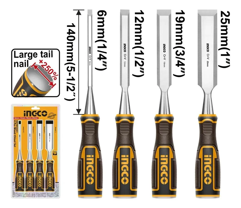 PACK DE 4 FORMONES DE ACERO AL CROMO VANADIO - 2