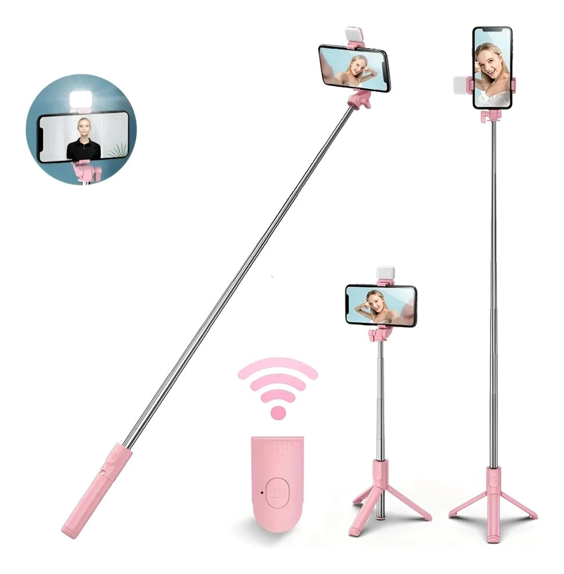 PALO SELFIE TRIPODE EXTENSIBLE CON LUZ LED Y CONTROL REMOTO - 1