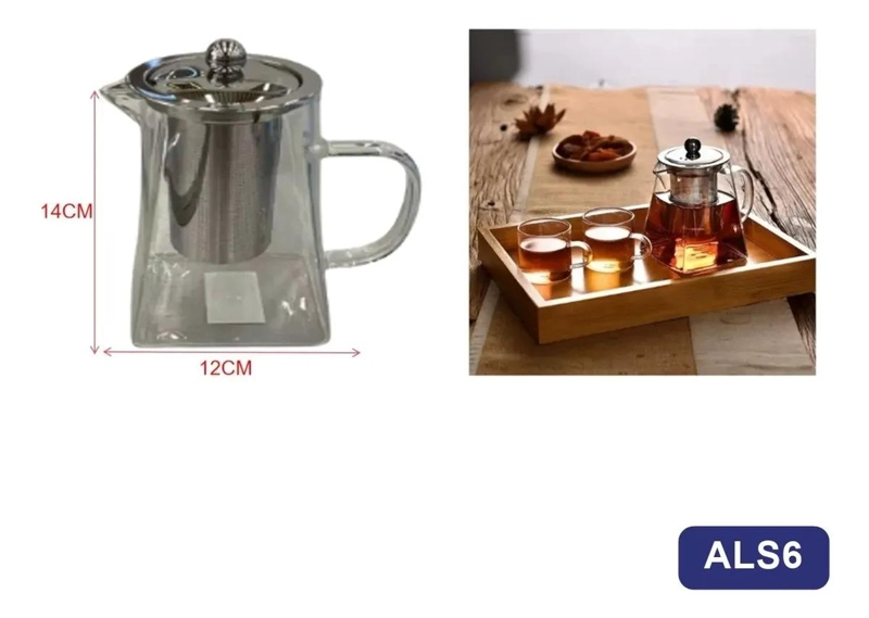 TETERA DE VIDRIO CON FILTRO PARA INFUSIONES 550 ML - 3