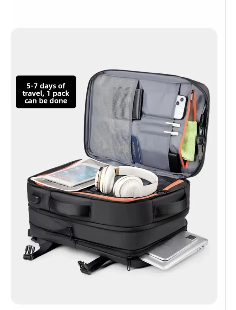 MOCHILA IMPERMEABLE ANTIRROBO CON PUERTO USB PARA NOTEBOOK - 3