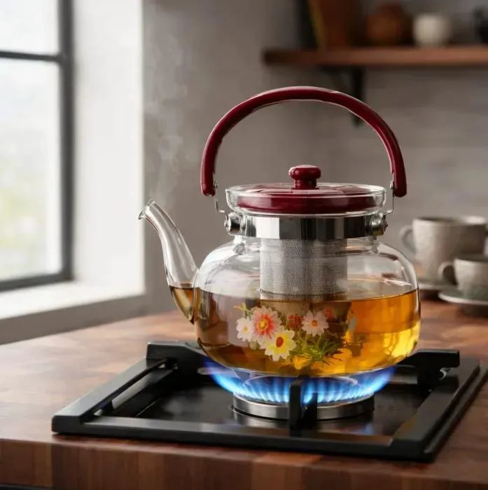 TETERA DE VIDRIO BOROSILICATO 850 ML CON INFUSOR PARA TE  Y CAFE - 3