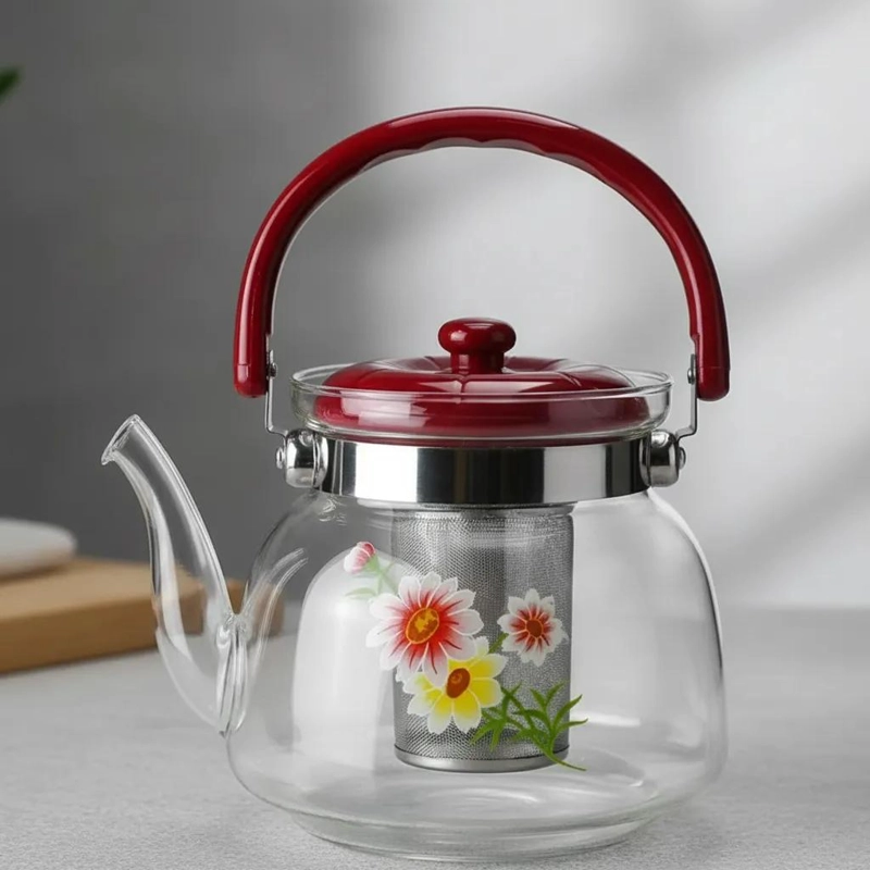 TETERA DE VIDRIO BOROSILICATO 850 ML CON INFUSOR PARA TE  Y CAFE - 7