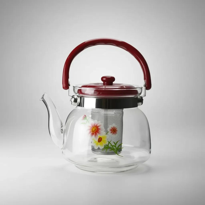 TETERA DE VIDRIO BOROSILICATO 850 ML CON INFUSOR PARA TE  Y CAFE - 8
