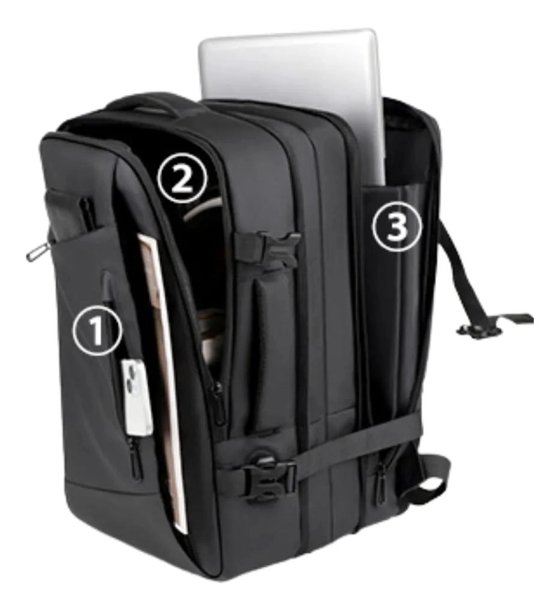 MOCHILA EJECUTIVA IMPERMEABLE CON PUERTO USB Y ANTIRROBO - 2
