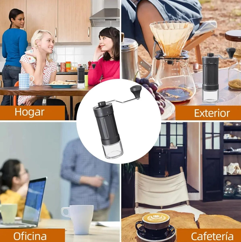 MOLINO DE CAFE  MANUAL PORTATIL CON AJUSTE DE MOLIENDA FINO Y GRUESO - 8