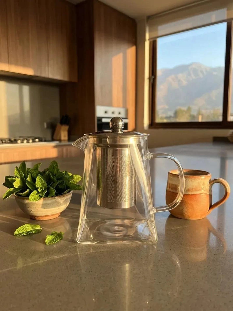 TETERA INFUSOR DE VIDRIO Y ACERO INOXIDABLE 550ML - 2